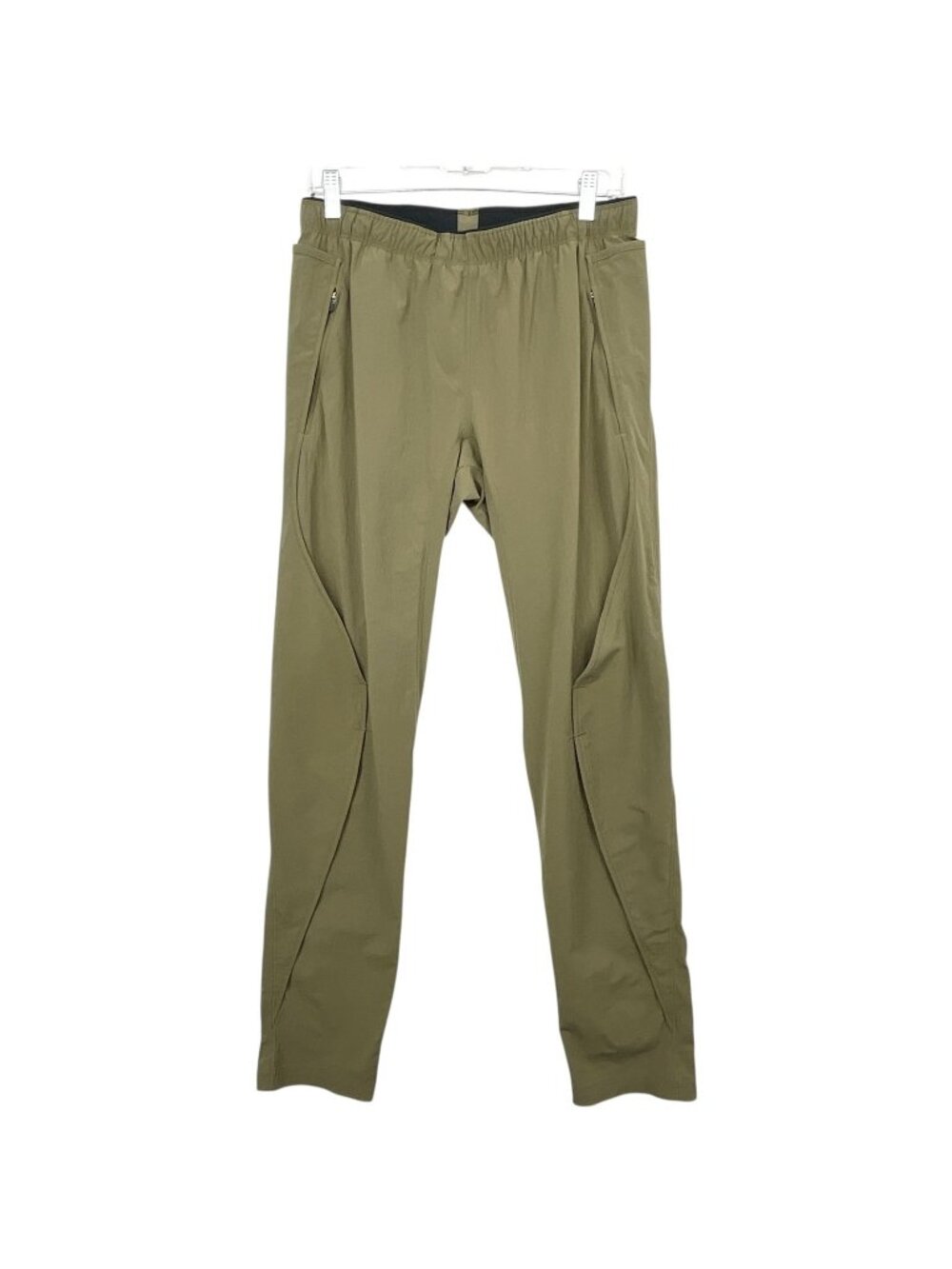 Paskho Purity Travel Pants Womens Large Green Lightweight Stretch Zip Pockets